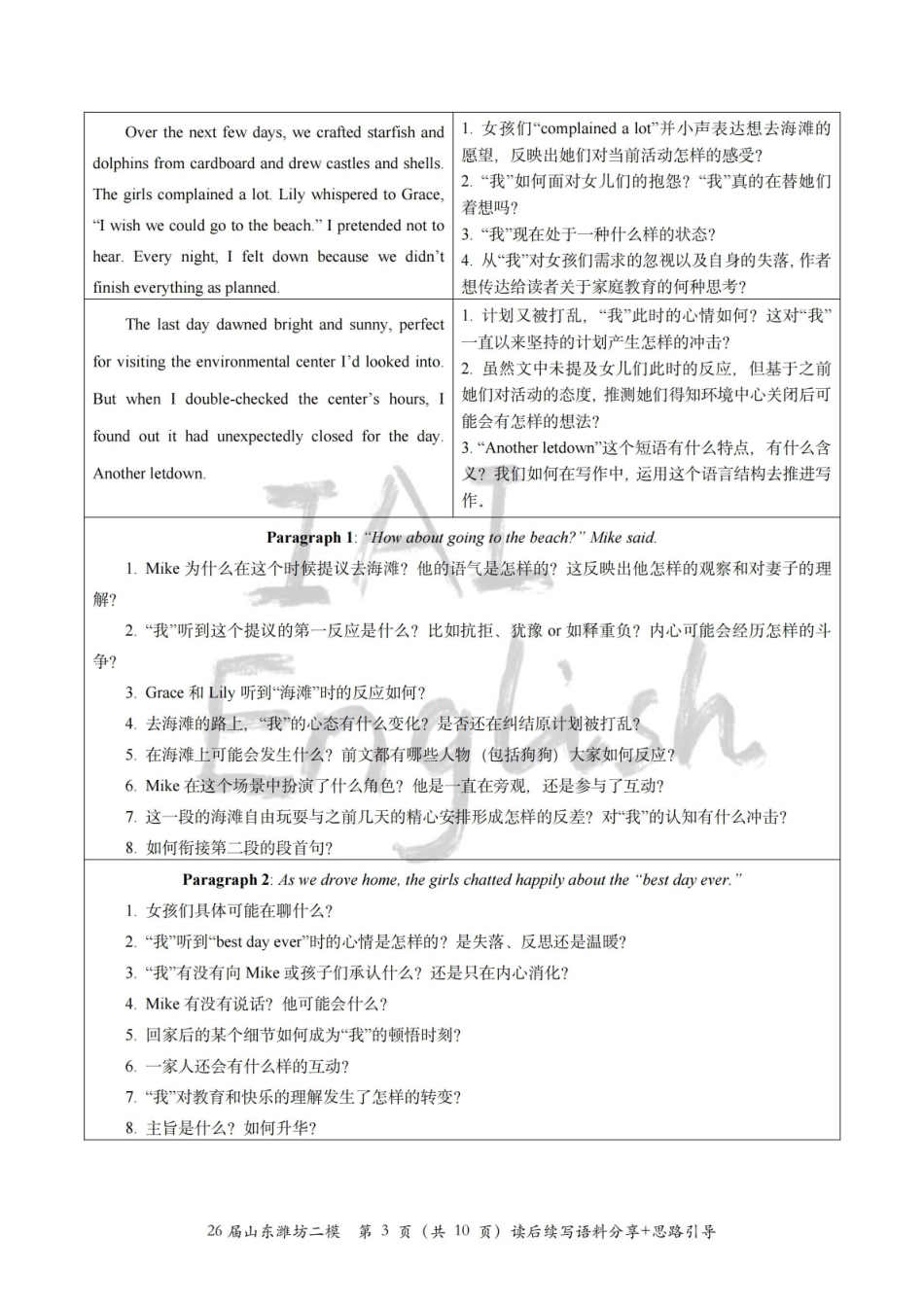 26届山东潍坊二模读后续写「语料分享+思路引导」.pdf_第3页