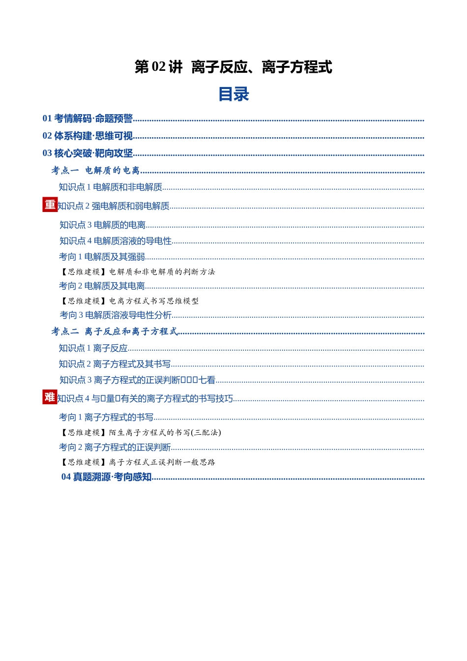 第02讲 离子反应、离子方程式(复习讲义)(湖南专用)(教师版).docx_第1页