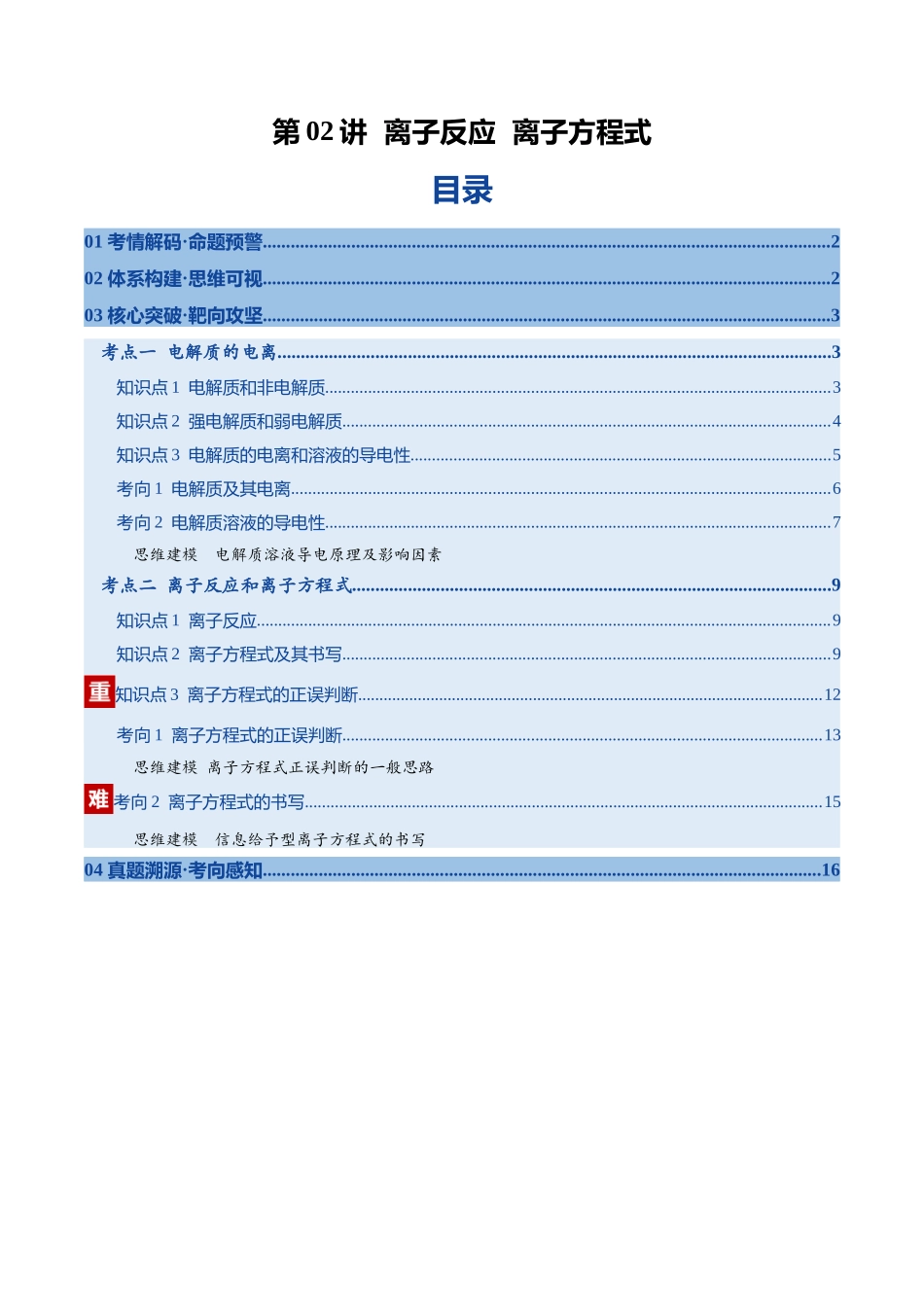 第02讲 离子反应、离子方程式(复习讲义)(安徽专用)(学生版).docx_第1页