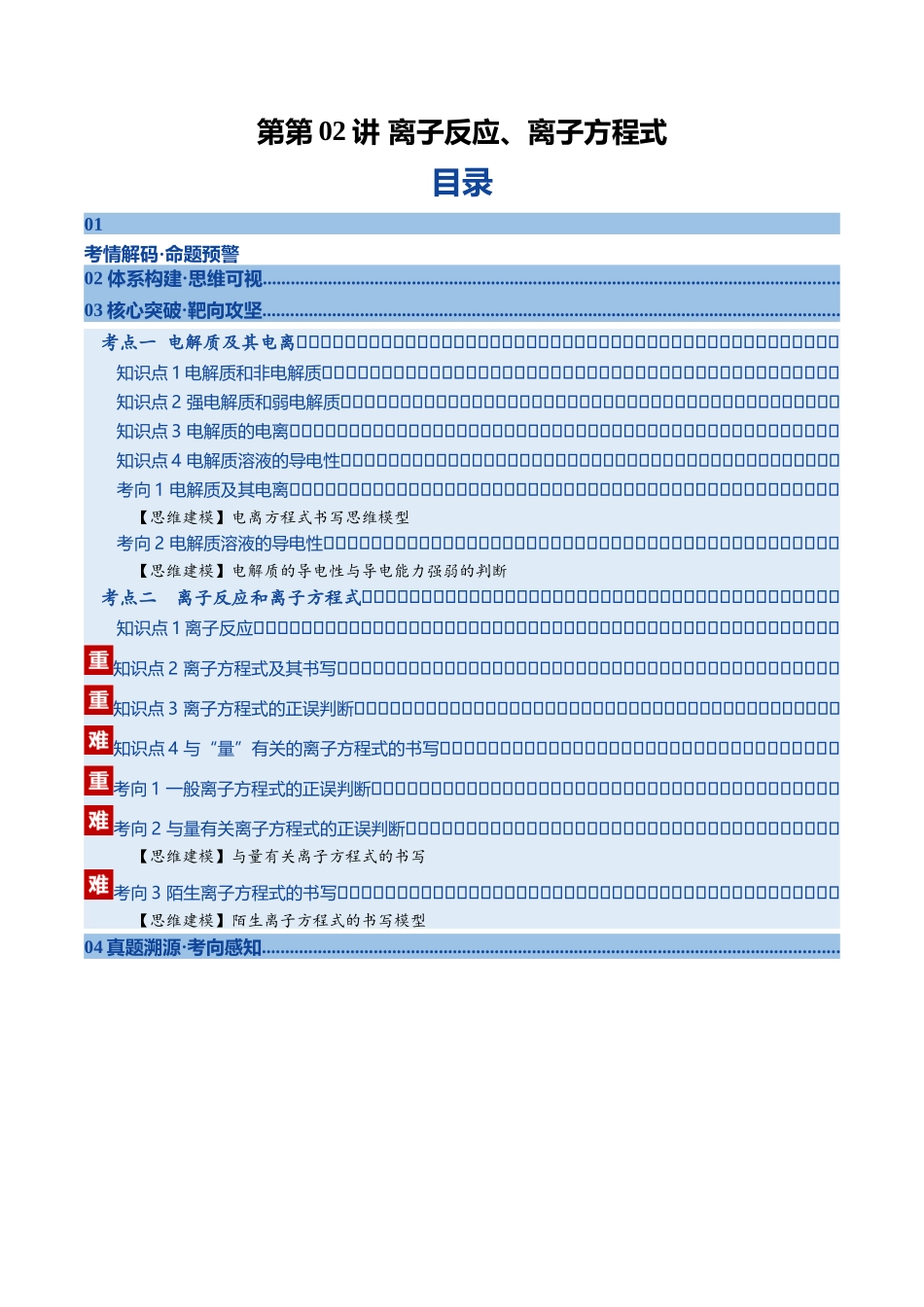 第02讲 离子反应、离子方程式（复习讲义）（黑吉辽蒙专用）（学生版）.docx_第1页