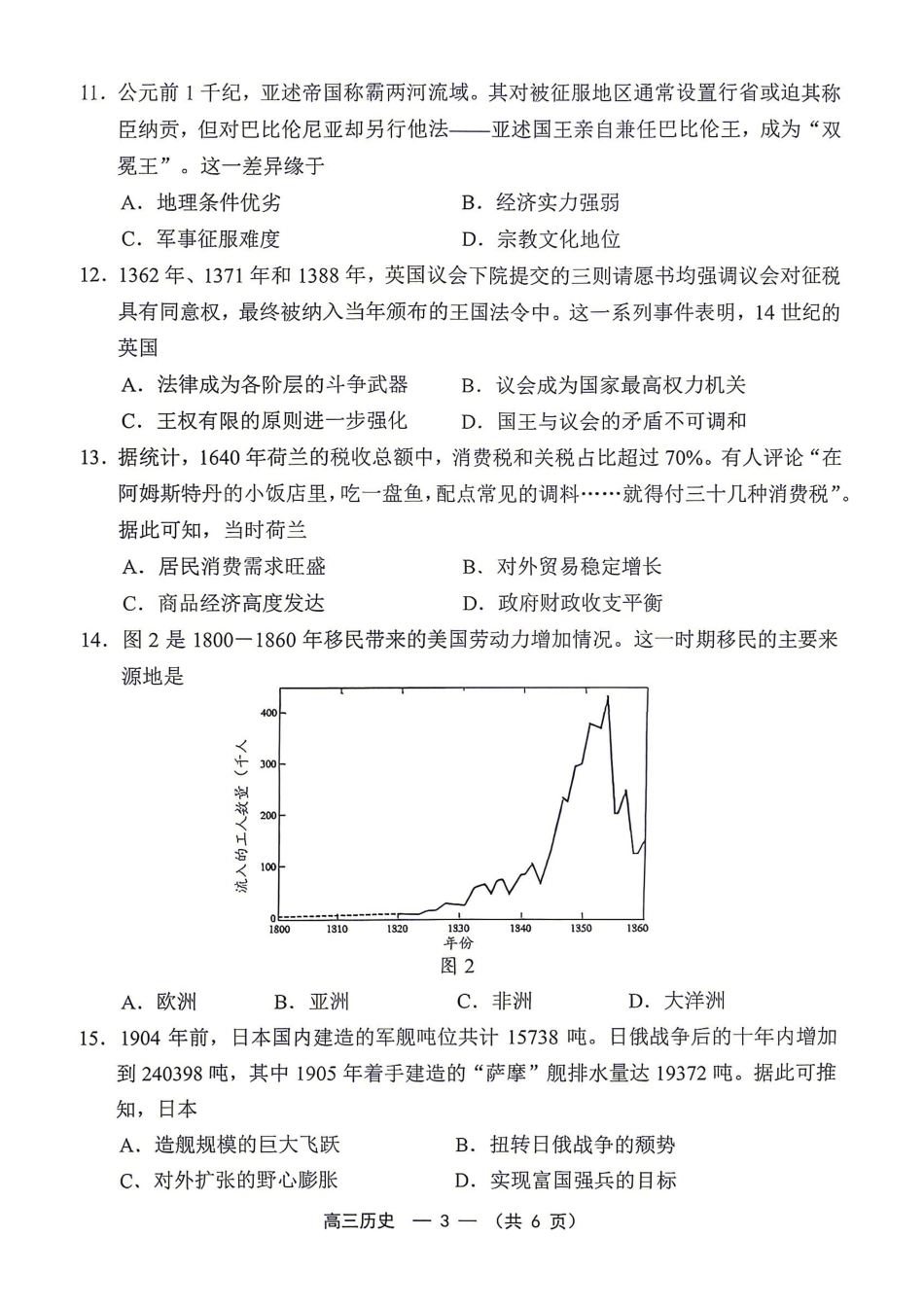 2025-2026学年福州市高三年级五月质量检测历史.pdf_第3页
