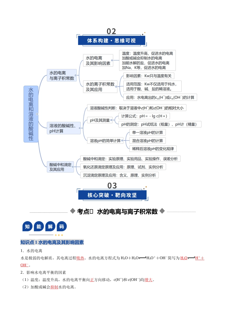 第02讲 水的电离和溶液的酸碱性(复习讲义)(安徽专用)(教师版).docx_第3页