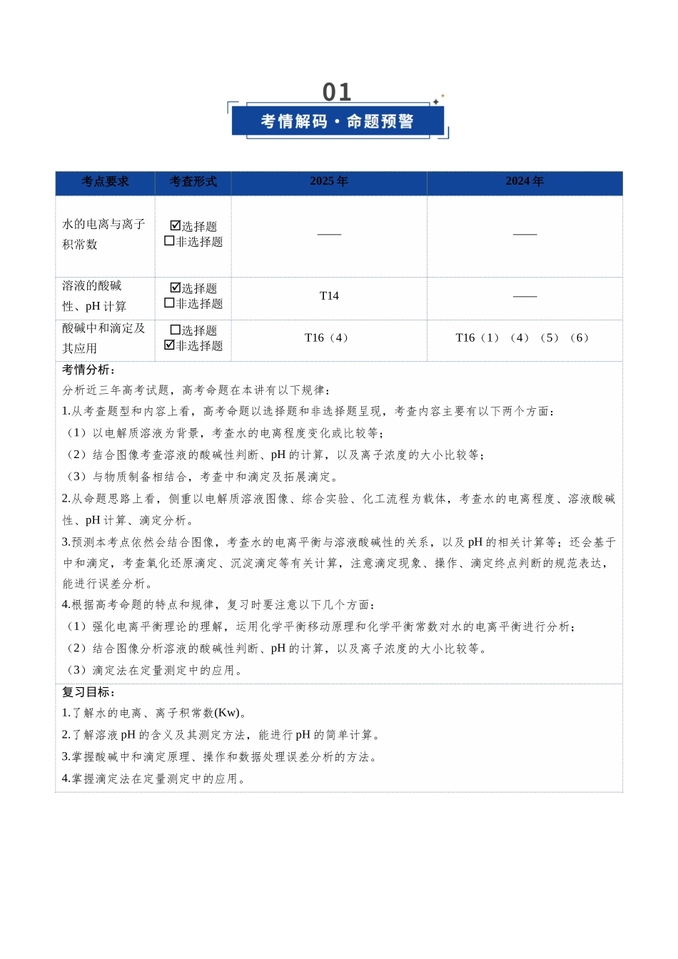 第02讲 水的电离和溶液的酸碱性（复习讲义）（安徽专用）（学生版）.docx_第2页