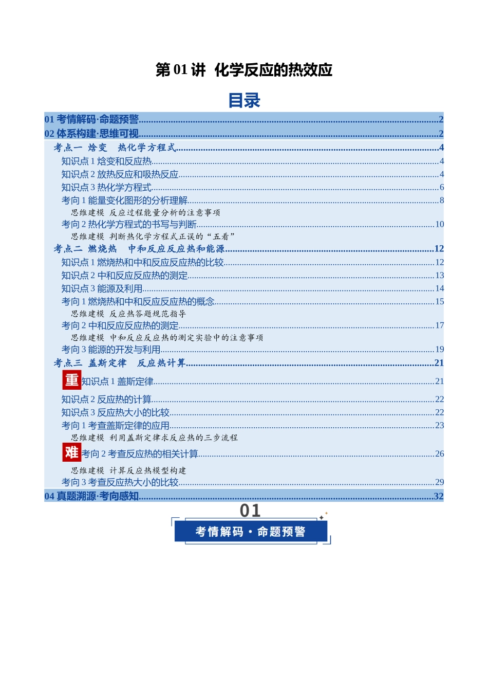 第01讲 化学反应的热效应(复习讲义)(福建专用)(教师版).docx_第1页