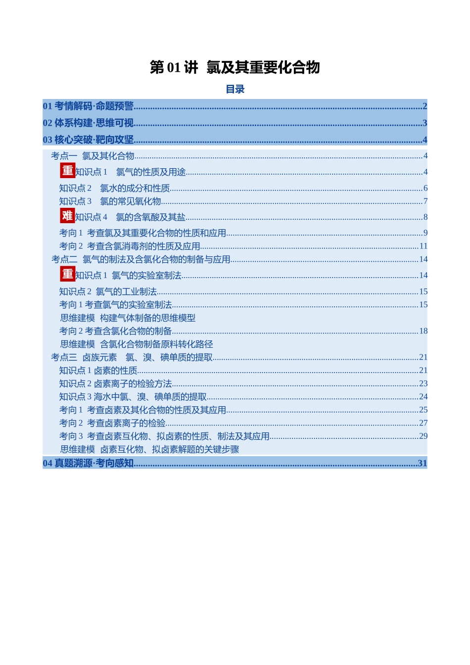 第01讲 氯及其重要化合物(复习讲义)(福建专用)(教师版).docx_第1页