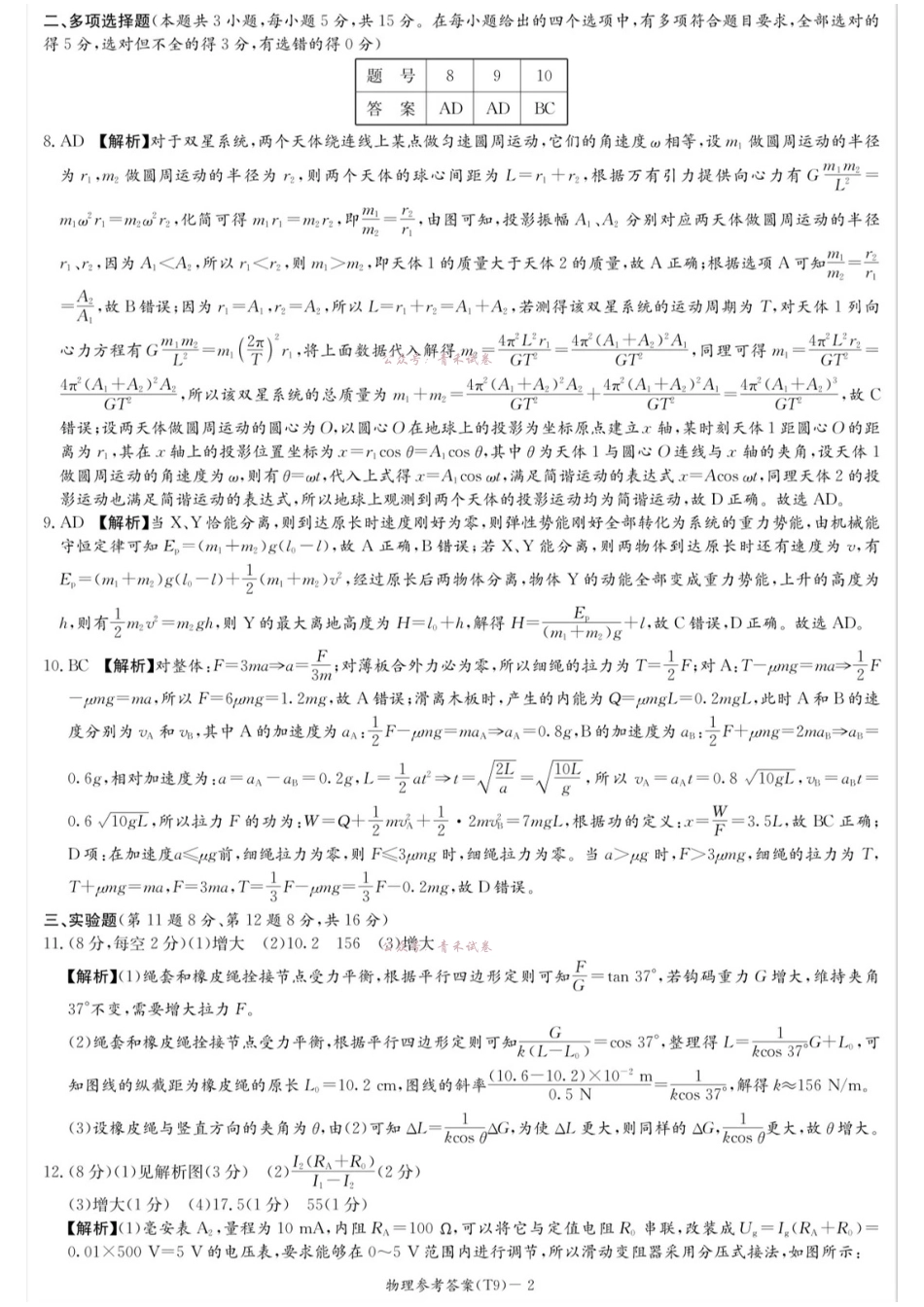2026届高三第二次模拟考试物理答案.pdf_第2页