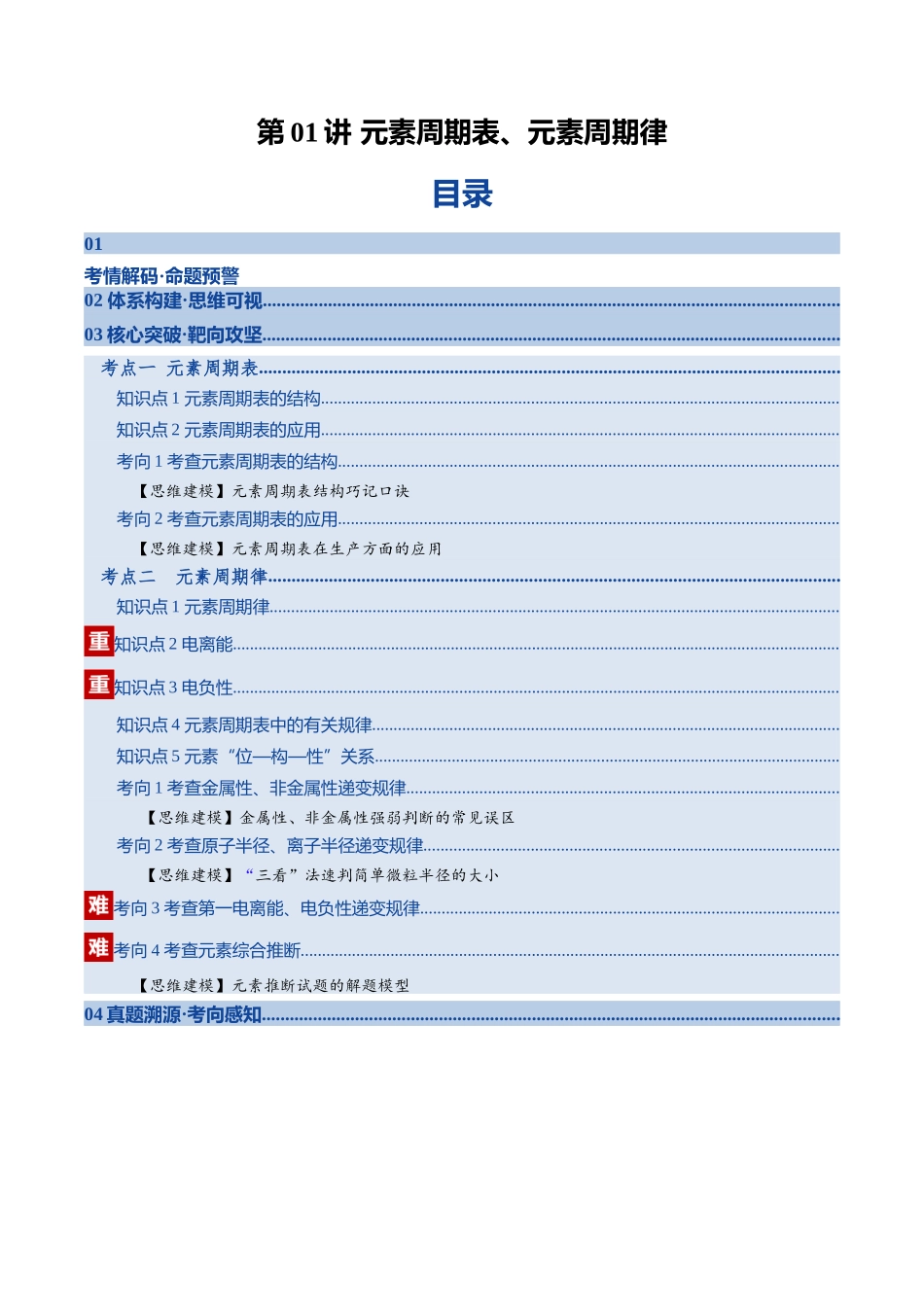 第01讲 元素周期表、元素周期律(复习讲义)(全国通用)(教师版).docx_第1页