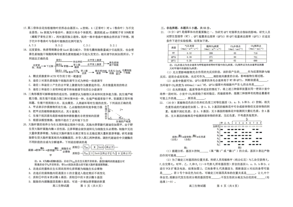 2026年高考适应性测试生物.pdf_第3页