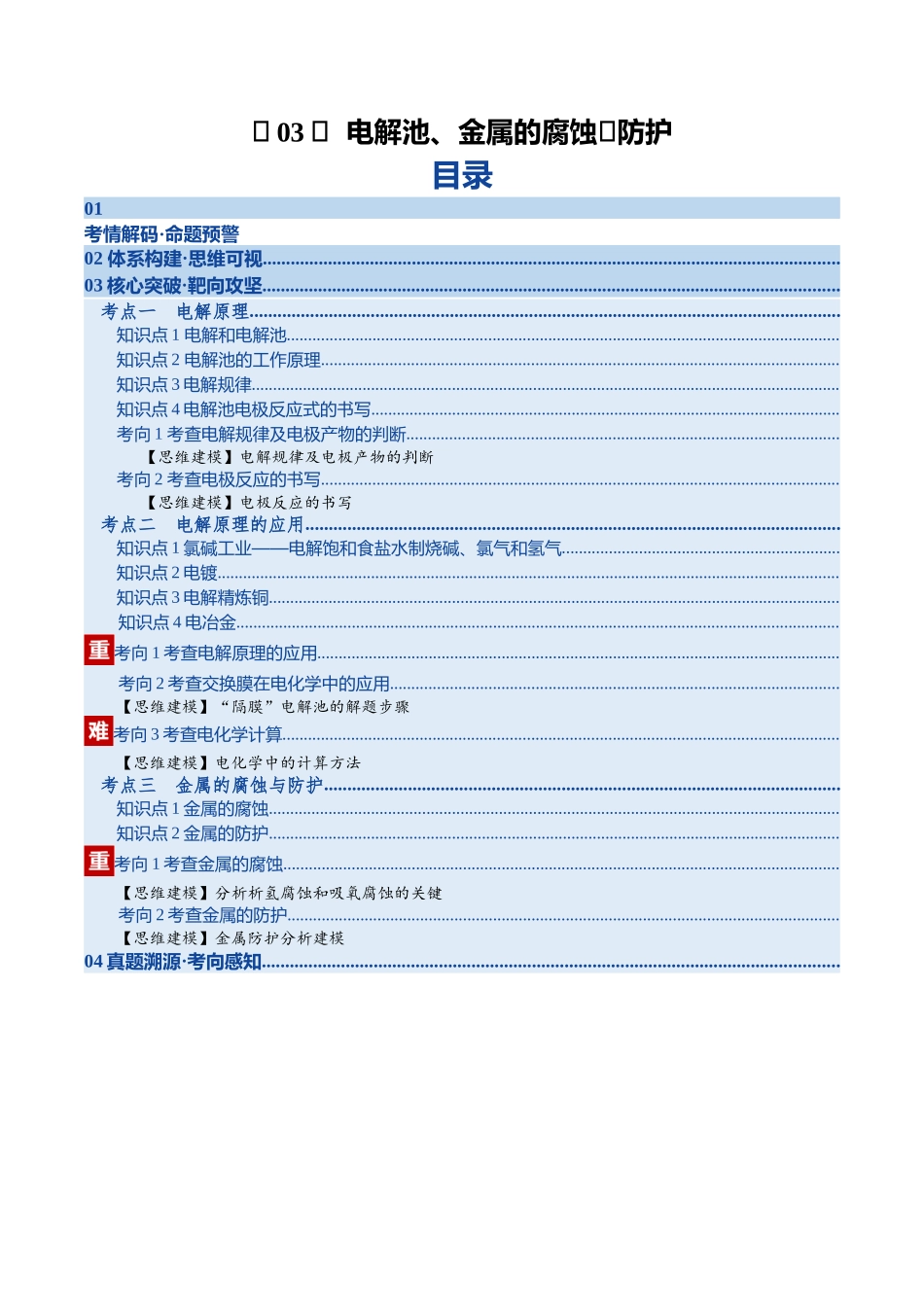第03讲 电解池、金属的腐蚀与防护(复习讲义)(湖南专用)(学生版).docx_第1页