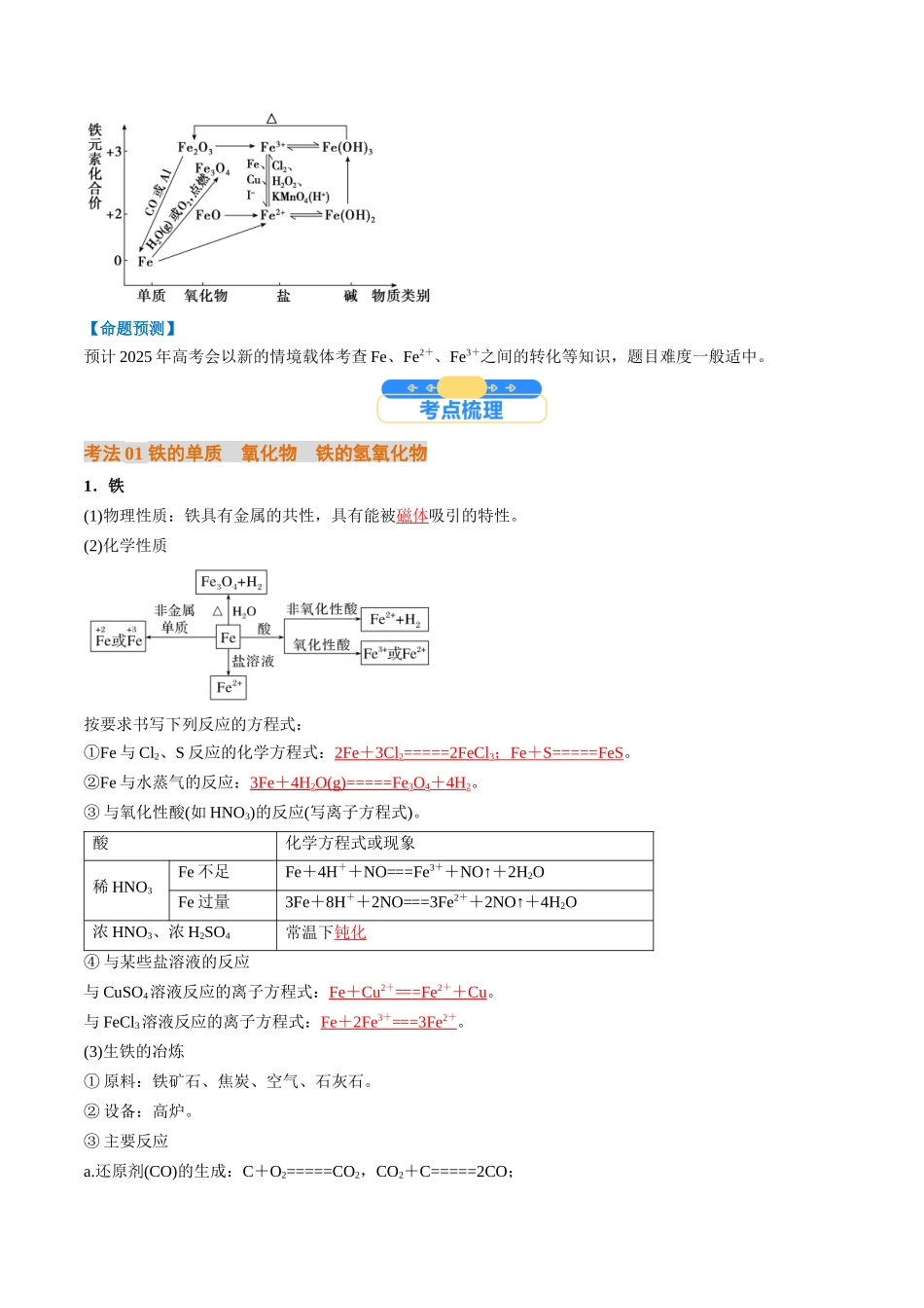 考点10 铁及其重要化合物(核心考点精讲精练)-(新高考通用)(教师版).docx_第2页