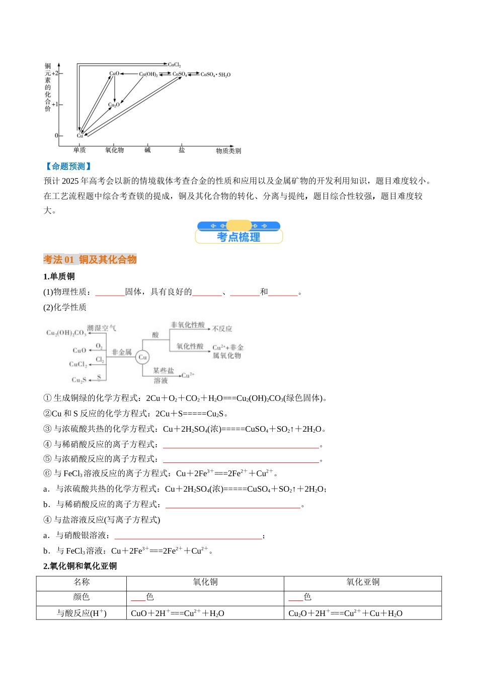考点12  金属材料及金属矿物的开发利用（核心考点精讲精练）-（新高考通用）（学生版）.docx_第2页