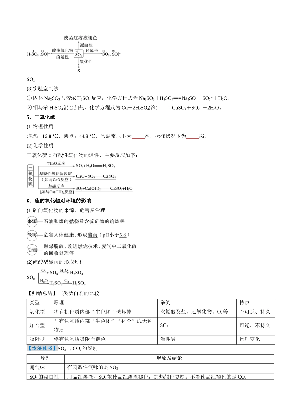 考点14 硫及其化合物(核心考点精讲精练)-(新高考通用)(学生版).docx_第3页