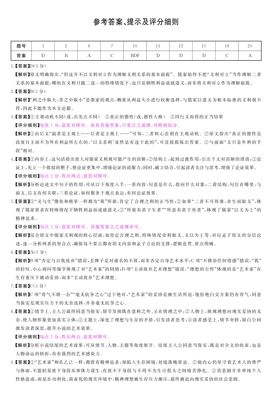 A评分细则及答案详解-语文_副本.pdf_第1页