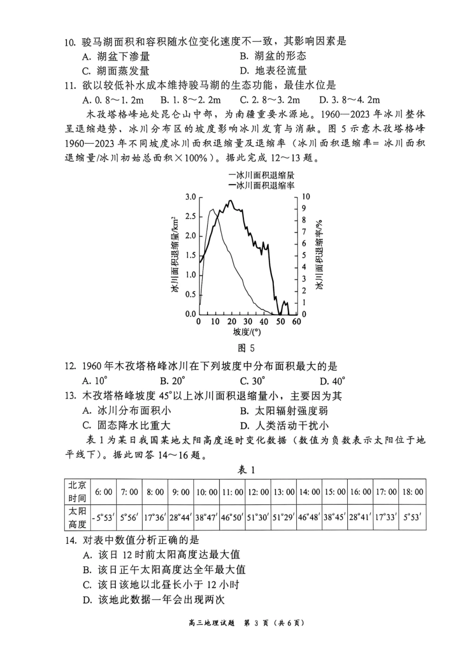 地理福建漳州市2026届高中毕业年级高三年级教学质量检测(漳州高三三检)(5.7-5.9).pdf_第3页