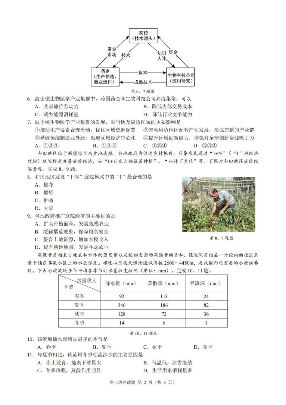 地理浙江县域教研联盟2025学年第二学期高三年级下学期高考模拟考试(5.6-5.8).pdf_第2页
