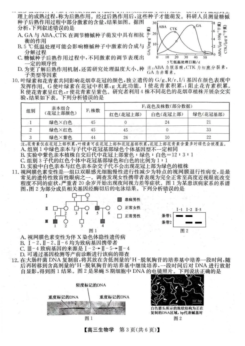 合肥市2026届高三下学期5月教学质量检测生物+答案.pdf_第3页