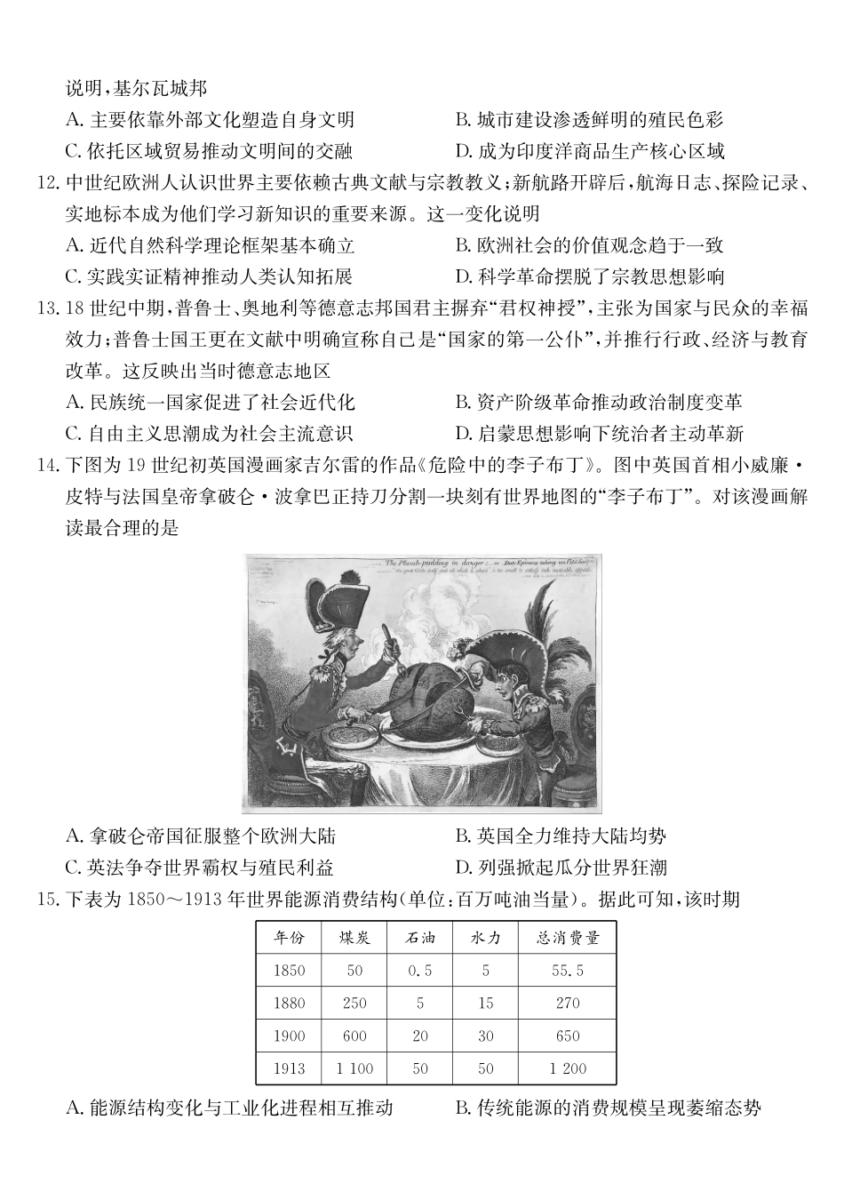 历史(26-X-6177C)【超高清版】【皖北五校最后一考】安徽县中联盟&皖北五校2026届高三5月检测（26-X-617C）（5.8-5.9）.pdf_第3页