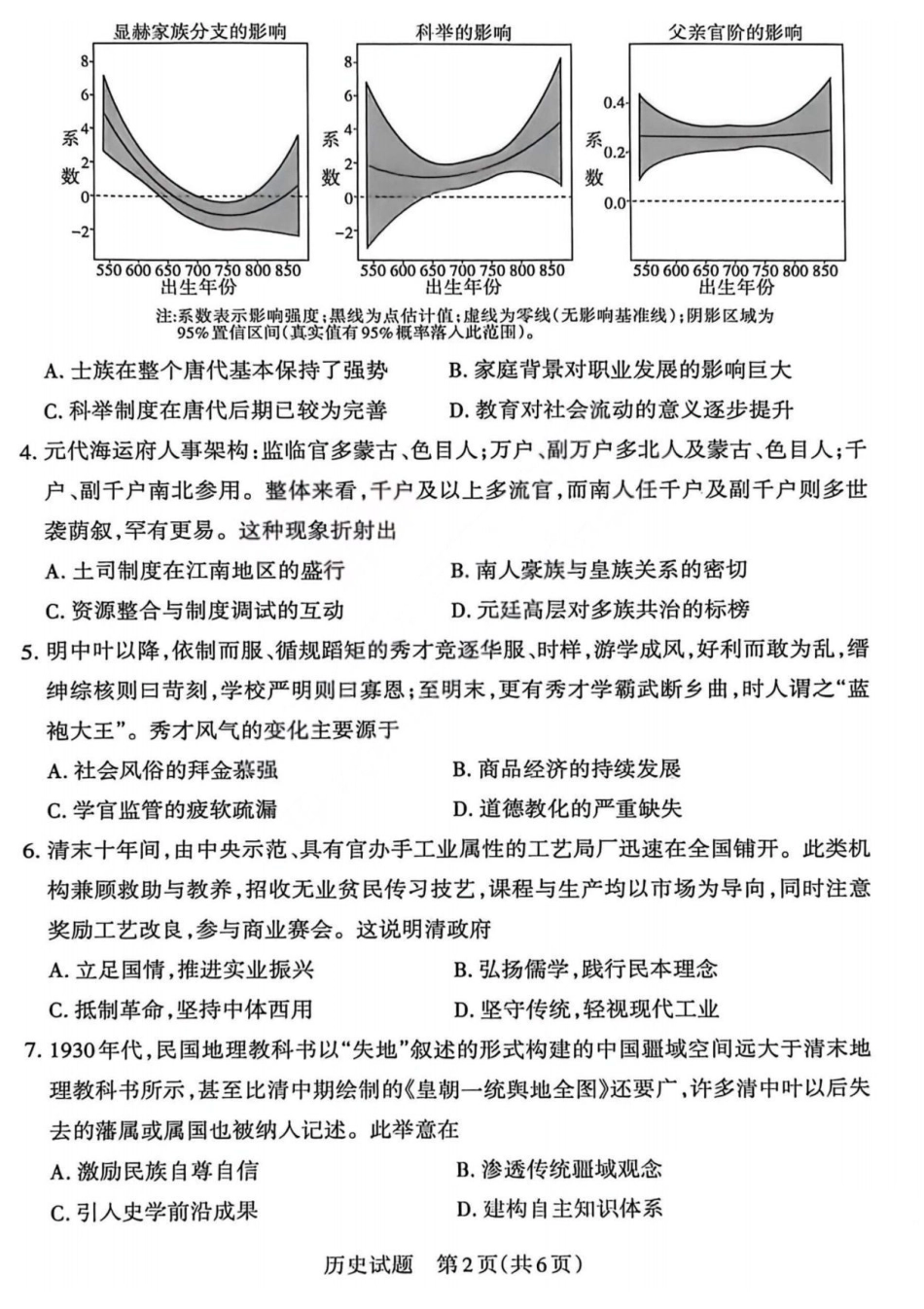 历史(版)山西2026年5月高三年级高考考前综合评价暨2026届高三年级第二次模拟考试（山西高三二模）(5.7-5.8).pdf_第2页