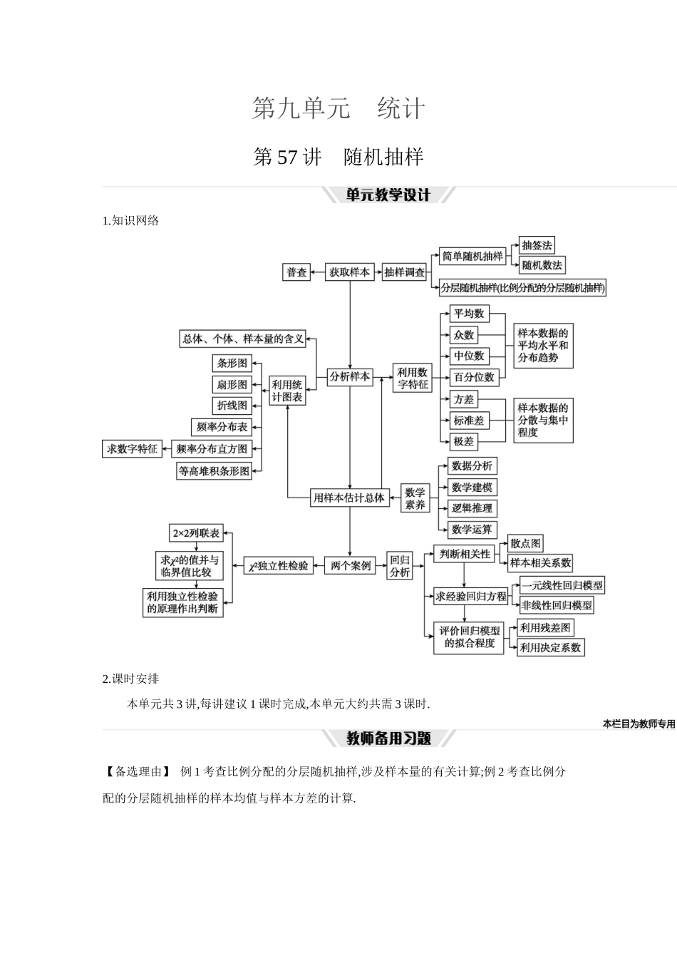 全品高考备战2027年数学一轮教师备用习题71第57讲随机抽样.docx_第1页