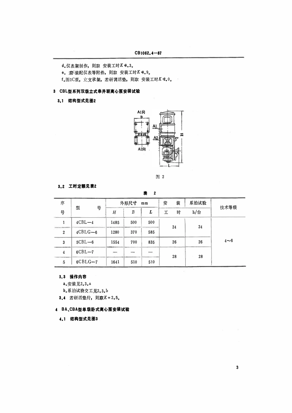 CB 1062.4-1987 轮机船上安装工时定额 辅机.pdf_第3页