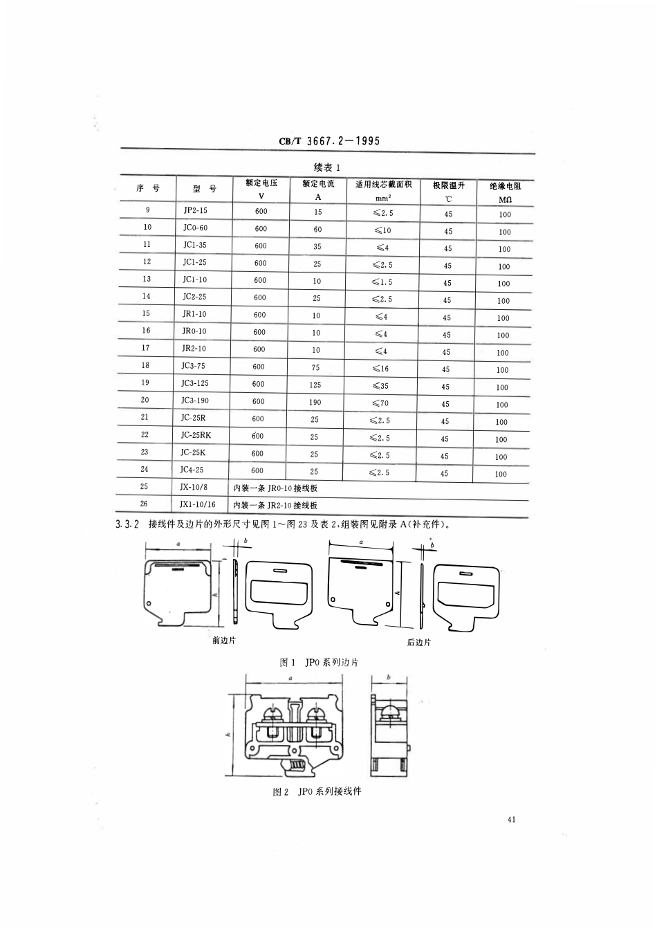 CBT 3667.2-1995 船舶电缆敷设和电气设备安装附件 接线件.pdf_第3页