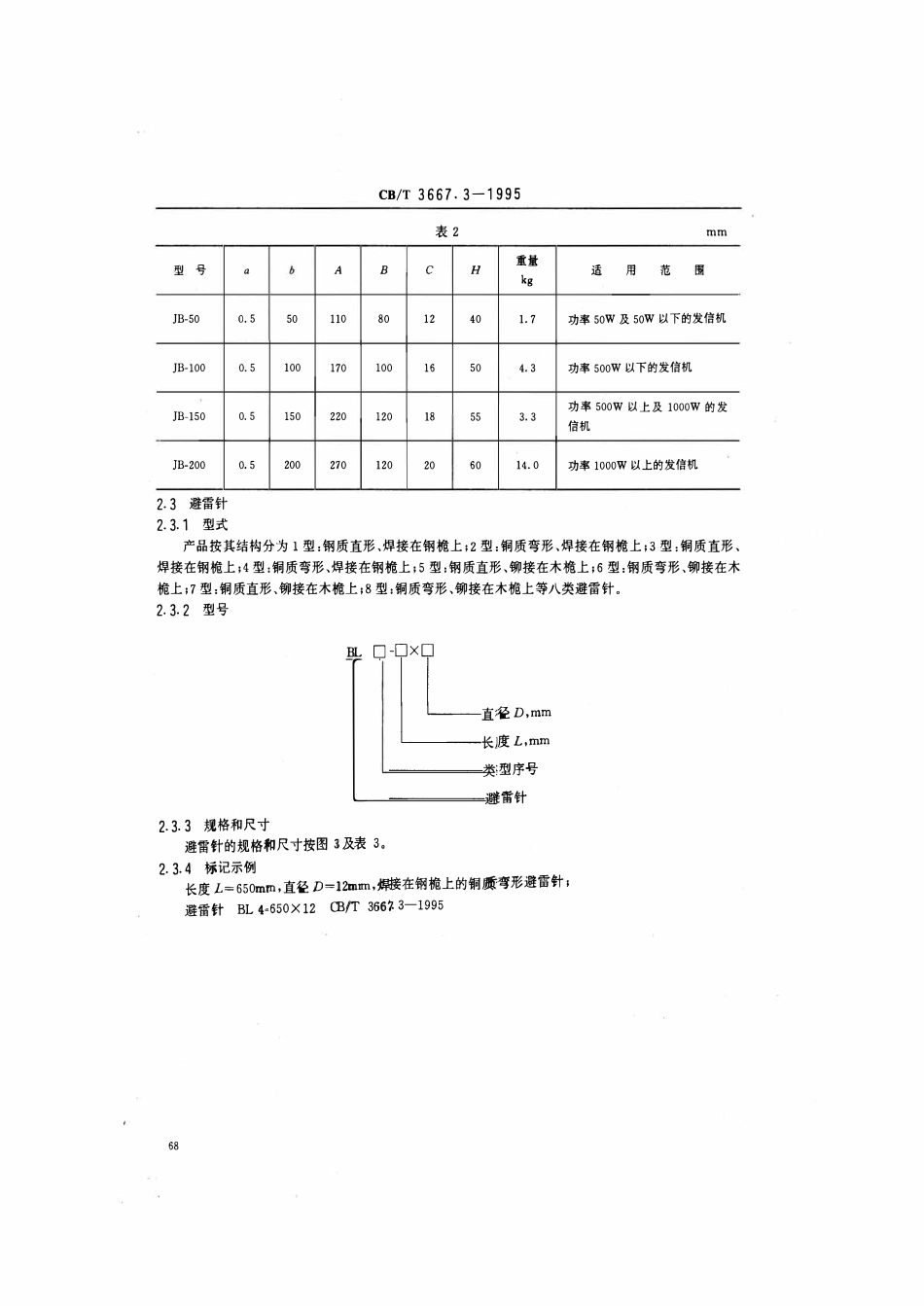 CBT 3667.3-1995 船舶电缆敷设和电气设备安装附件 接地件.pdf_第3页