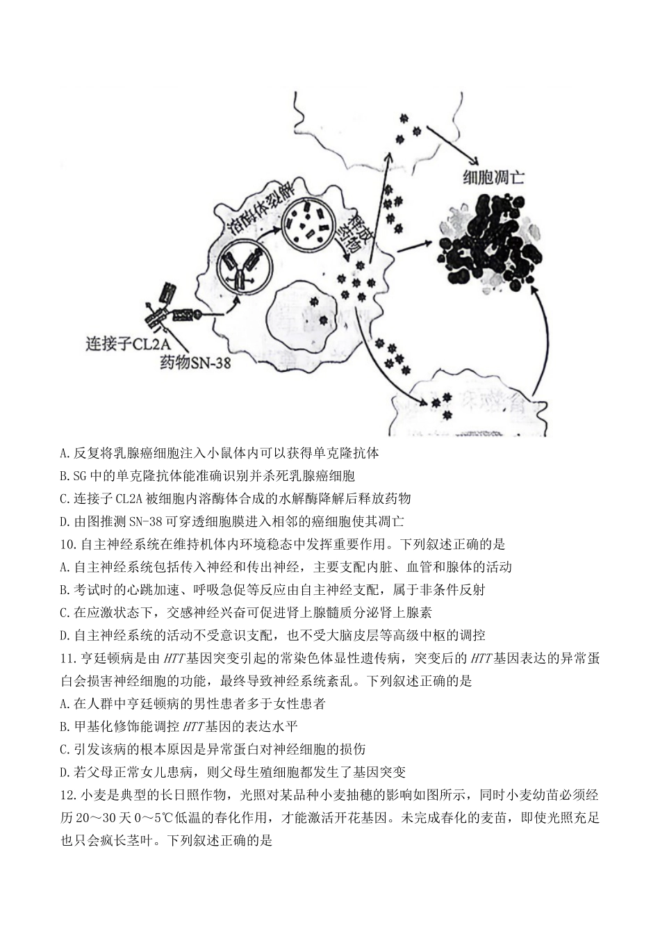 生物黑龙江哈尔滨市2026年高三年级高考第二次模拟考试(哈尔滨高三二模)(5.7-5.9).docx_第3页