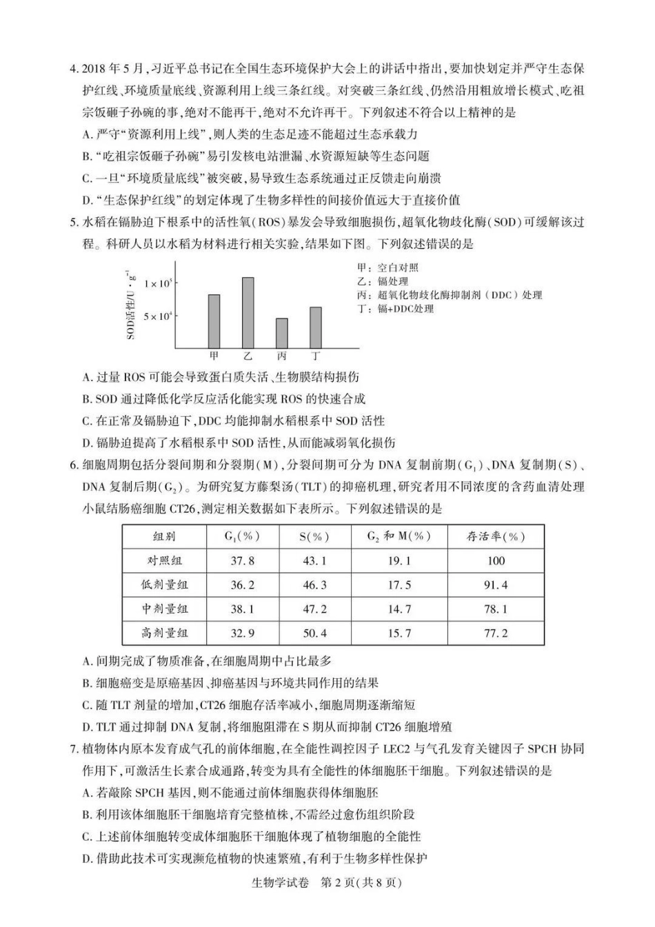生物湖北圆创联盟2026年(届)高三年级5月高考考前模拟考试(5.11-5.12).pdf_第2页