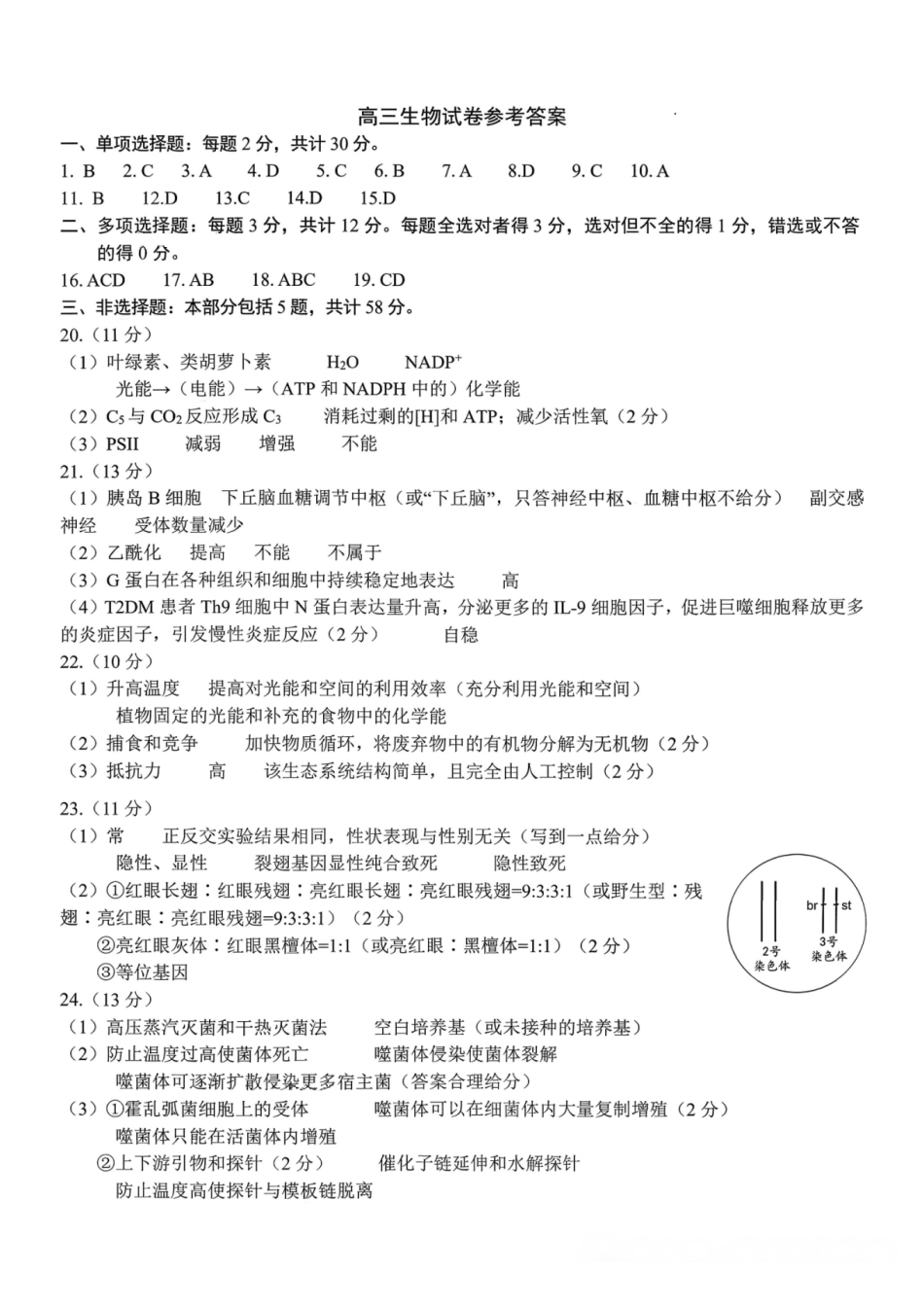 生物江苏扬州市2026届高三上学期期末考试(扬州一模)(1.20-1.22)(1).pdf_第1页