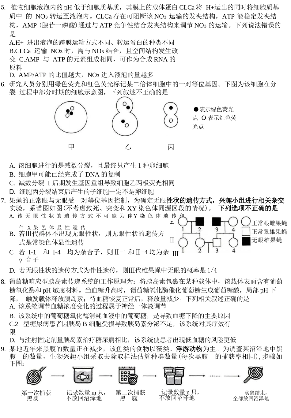 生物重庆市重庆一中搞2026届高三年级5月三诊考试(5.7-5.9).docx_第2页