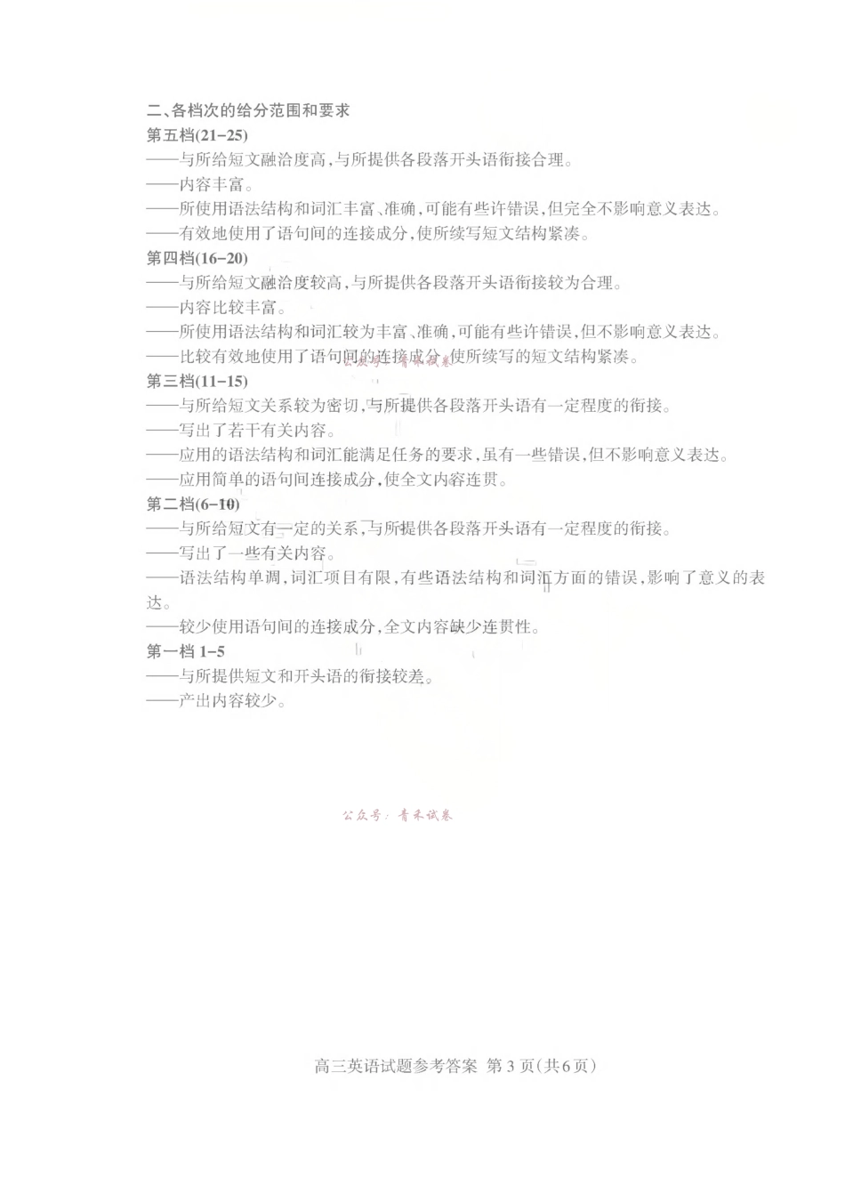 泰安市2026年5月高三三轮检测英语答案.pdf_第3页