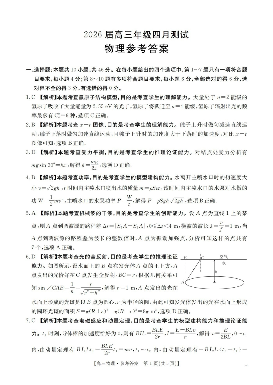 物理江西赣州市南康(金太阳联考)2026届高三年级下学期四月测试(4月下旬)(1).pdf_第1页