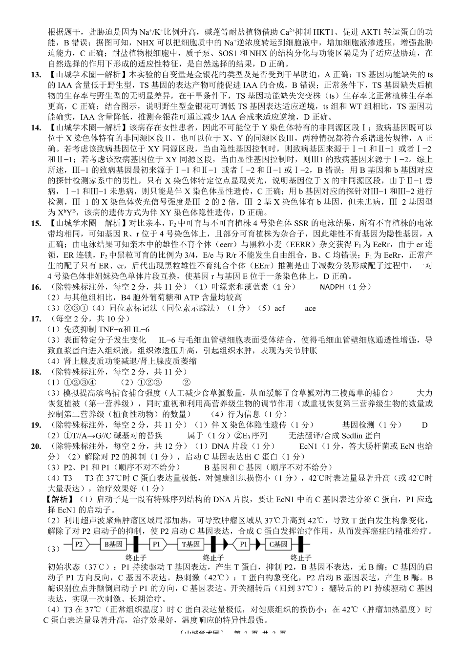 重庆八中高2026届5月适应性月考(七)生物答案.pdf_第2页
