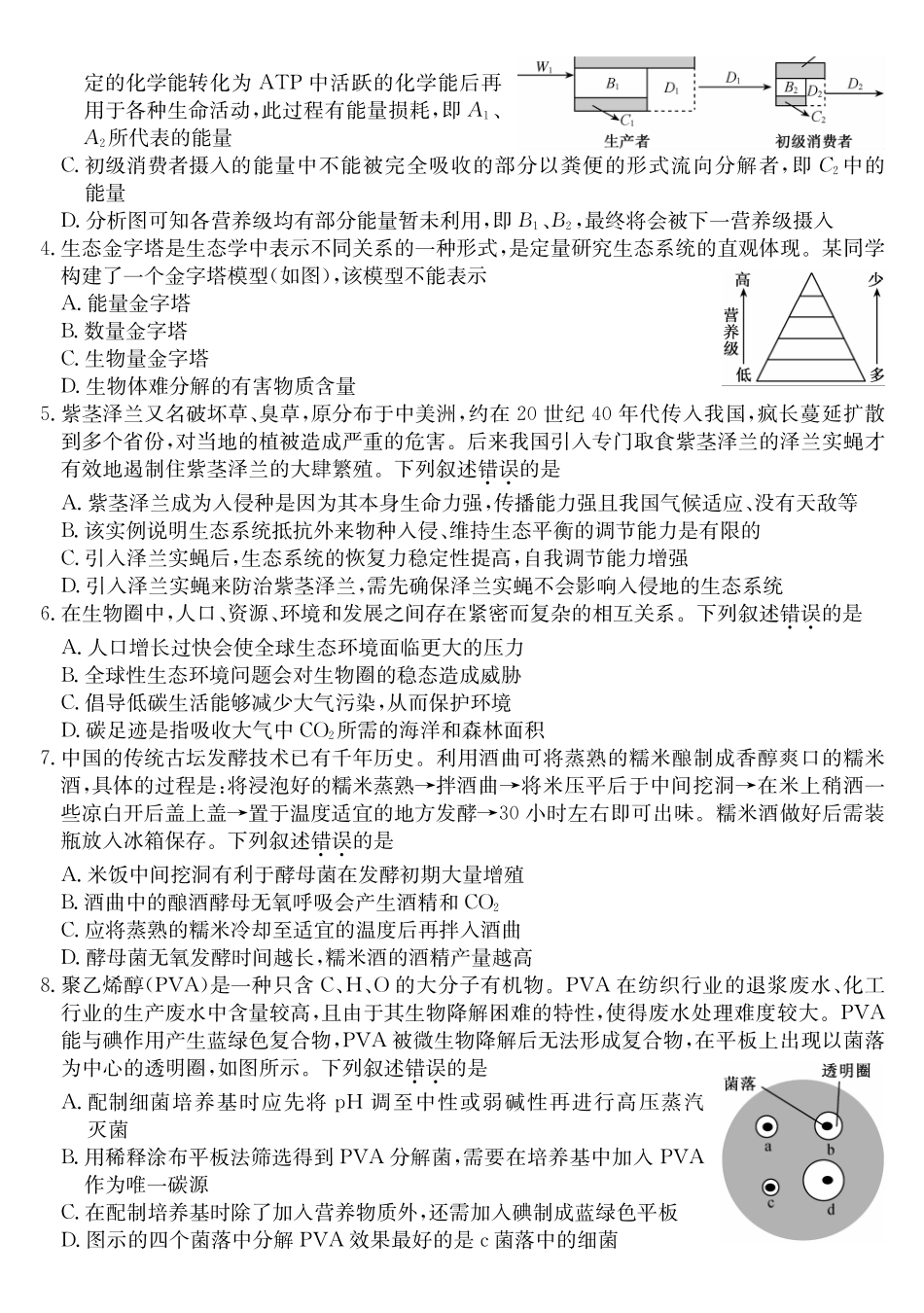 安徽县中联盟2024-2025学年高二下学期5月联考生物_副本.pdf_第2页