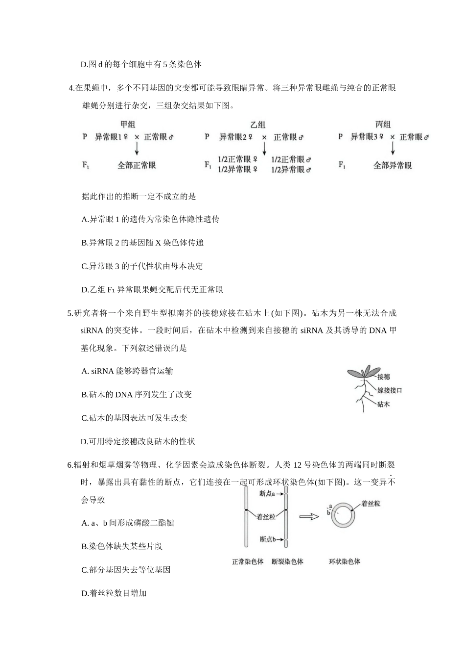 北京市海淀区2026届高三高考二模生物试卷(含答案).docx_第2页