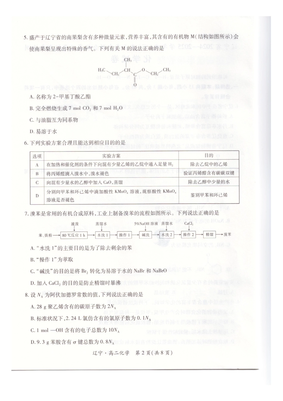 辽宁重点高中联合体2024-2025学年下学期高二期末考试化学试卷(含解析)_副本.pdf_第2页