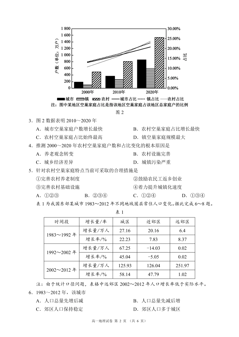 蓉城名校联盟2025-2026学年高一下学期期中考试地理_副本.pdf_第2页