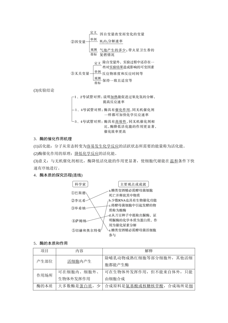 2024年高考生物一轮复习（新人教版） 第3单元　第1课时　降低化学反应活化能的酶.docx_第2页