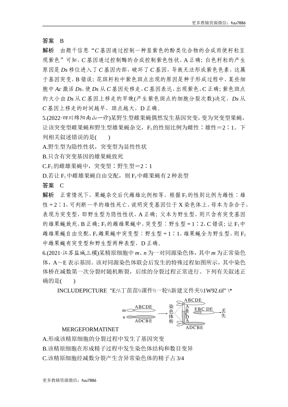 热点微练14 生物变异类型的判断(尖子生特训).doc_第3页