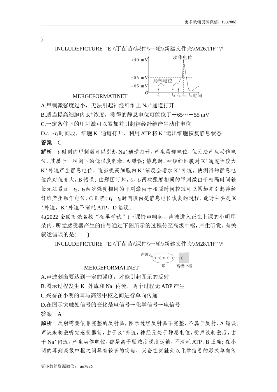 热点微练15 神经调节中的离子与神经递质(尖子生特训).doc_第2页