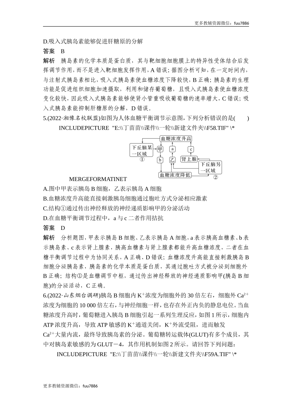 热点微练16 血糖调节(尖子生特训).doc_第3页