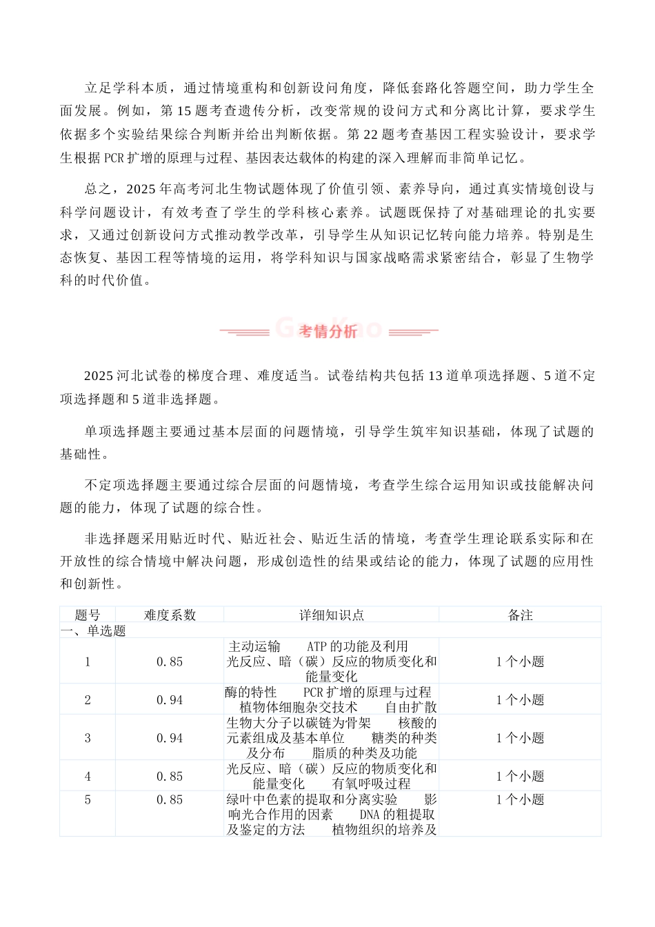 2025年高考生物真题完全解读(河北卷).docx_第3页
