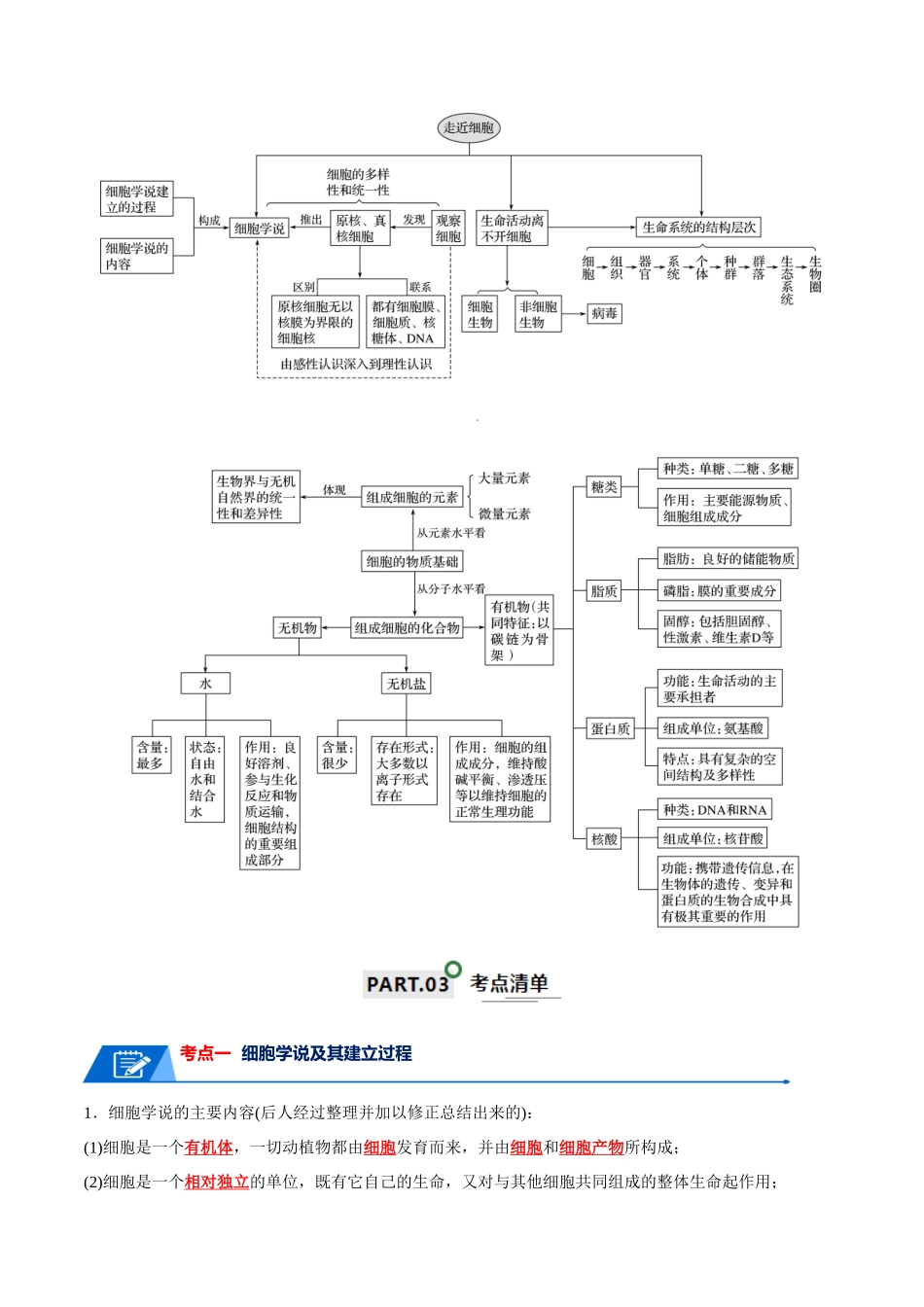 宝典01 走近细胞及细胞的分子组成(10考点+14易错点)(解析版).docx_第2页