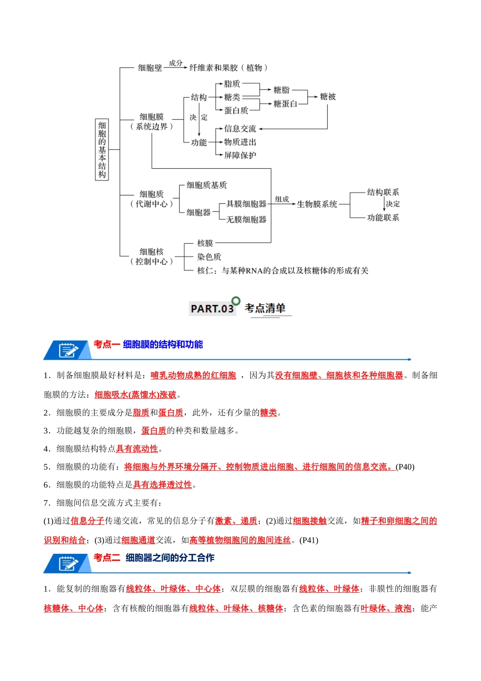 宝典02 细胞的结构和功能(3考点+2易错点)(解析版).docx_第2页