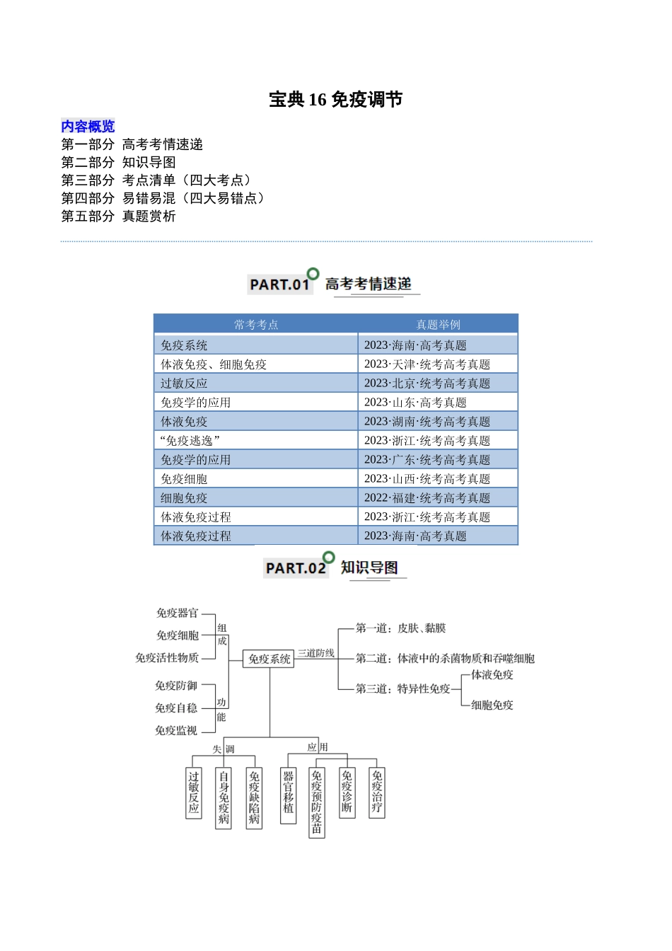 宝典16 免疫调节(原卷版).docx_第1页