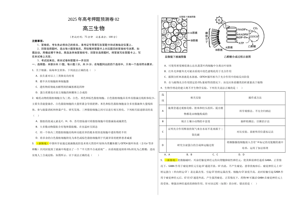 生物(河北卷02)(考试版A3).docx_第1页