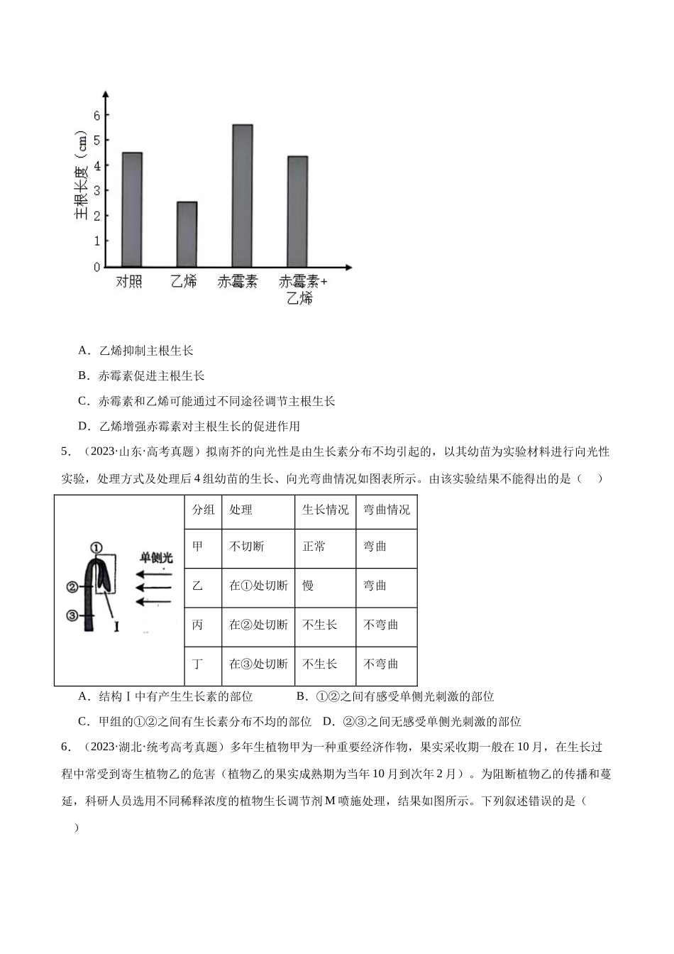 必刷08 植物生命活动的调节(共50题)(学生版).docx_第3页