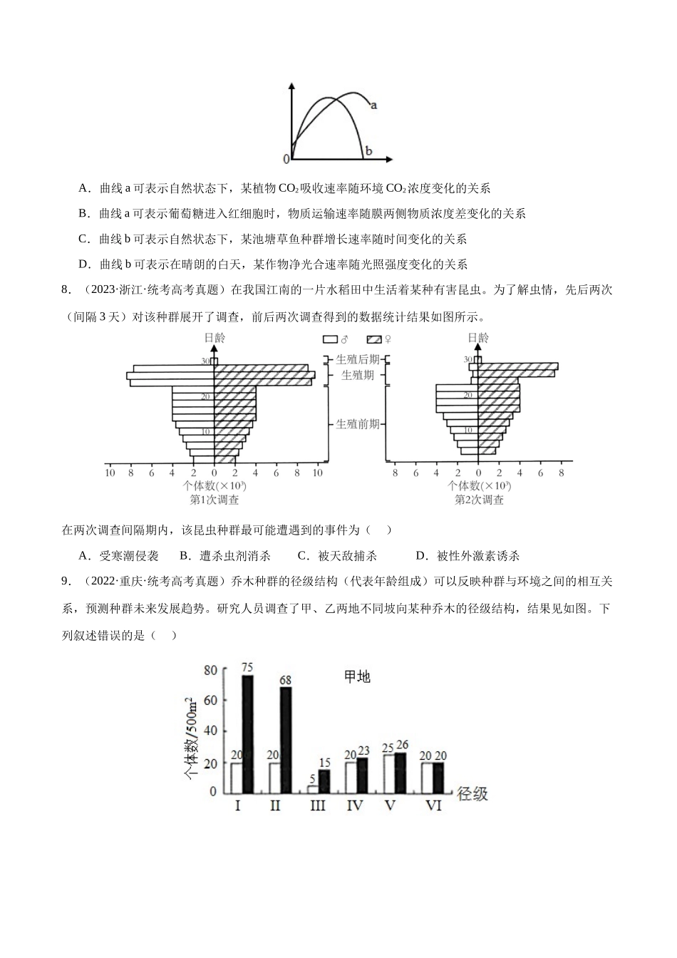 必刷09 种群及群落(共40题)(学生版).docx_第3页