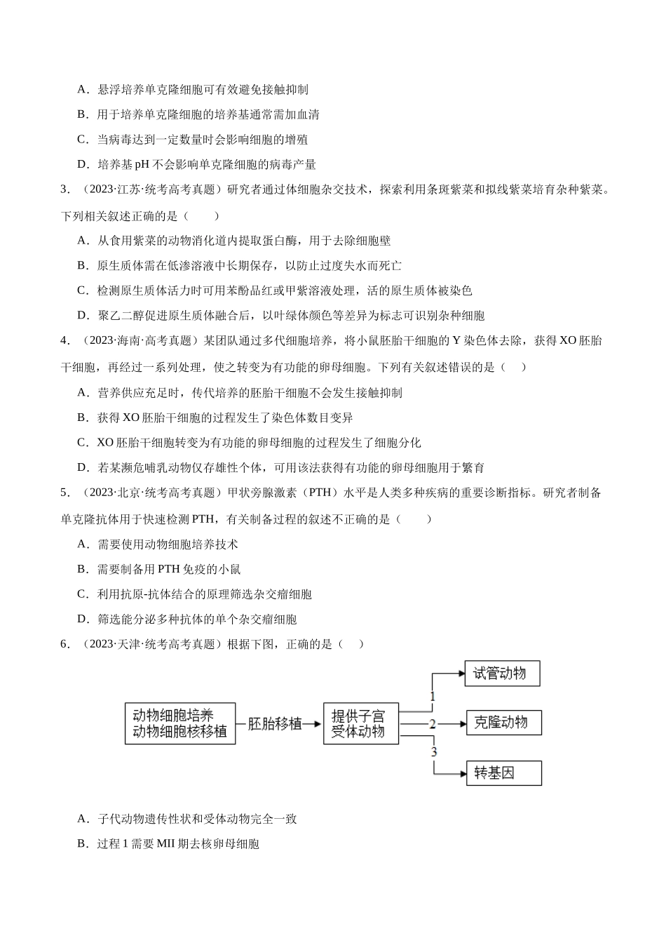 必刷13 细胞工程(共50题)(学生版).docx_第2页