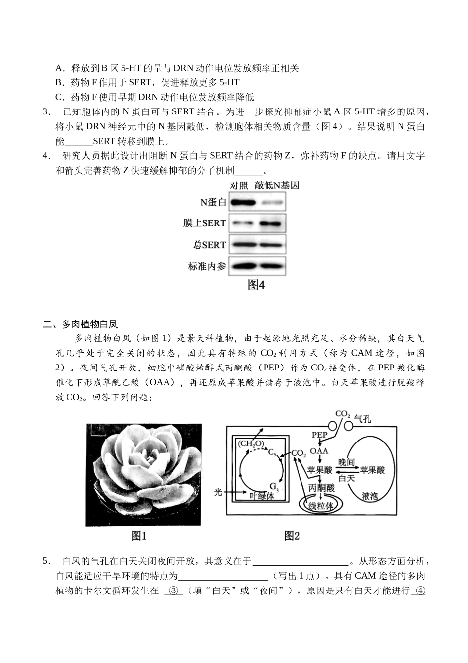 生物(上海卷03)(考试版A4).docx_第2页